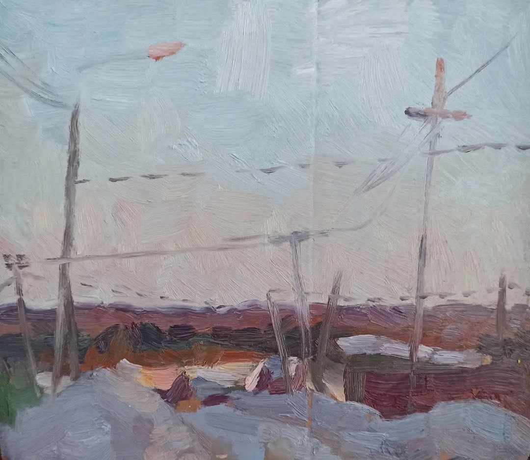The horizon at sunset